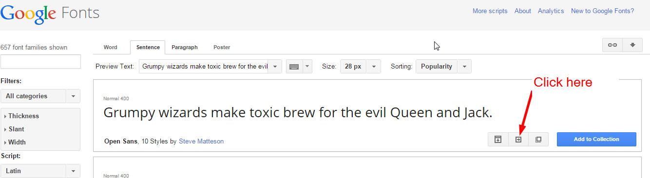 google fonts