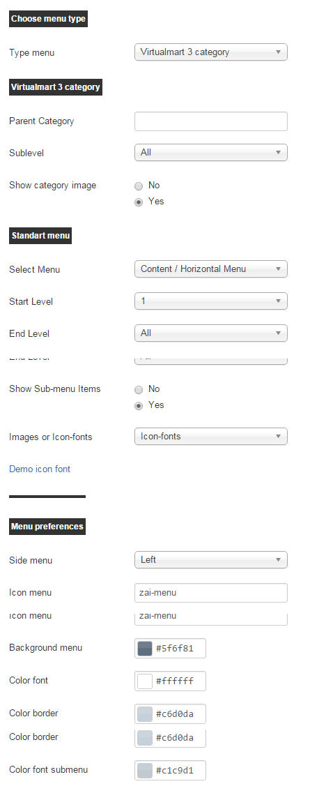 admin za menu