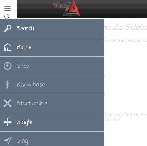 module menu za sidebar